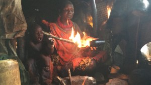 Cleaning a lmala, Samburu, Kenya.